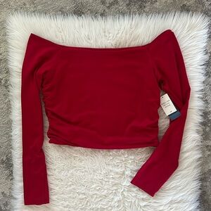 Hollister♥️ red off the shoulder cropped top